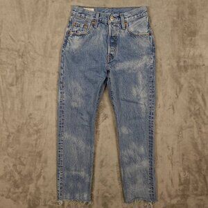 Levi's jeans 501 Original fit women's 23 stonewash blue‎ denim button fly